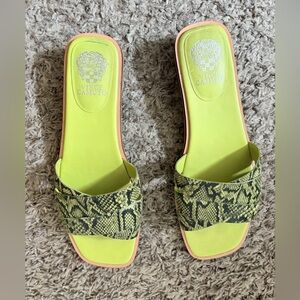 Vince Camuto Lime Snake Print Women's Sandals